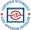 Institute of Door Dealer Education and Accreditation Certified automated gate operator installer